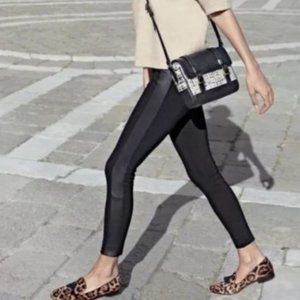 J. Crew Gigi Pant w/ Faux Leather Tuxedo Stripe